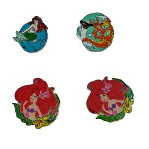 Disney Pin Lot 4 Ariel Pisces Zodiac HKDL Hidden Mickey 2012 2020 Collectible